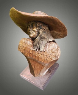 femme au grand chapeau - BRONZES CREUX